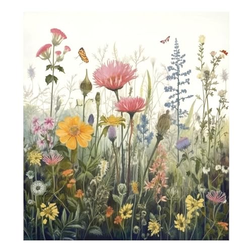 "GUIJI Flowers Dishwasher Magnet Cover for Washers Fridge Panel Decal Cover Washing Machine Cabinet Reusable Dishwasher Door Covers Decorative-23""W x 26""H Inch"