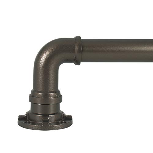 "Decopolitan Industrial Wrap Around Telescoping Curtain Rod Set, 72-144"", Bronze"