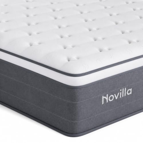 Novilla Super King Mattress 6FT – 22CM Medium Firm Memory Foam Hybrid Mattress with 7-Zone Pocket Sprung Support, Motion Isolation, Pressure Relief, Edge Support, Mattress in a Box (180x200cm)