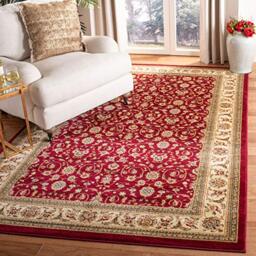 SAFAVIEH Traditional Rug for Living Room, Dining Room, Bedroom - Lyndhurst Collection, Short Pile, in Red and Ivory, 200 x 300 cm