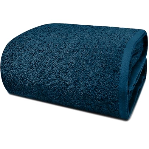DAN RIVER Pack of 1 Bath Sheet 40x80 Inches, Big Towels Oversized Extra Large Bath Sheets, Absorbent Quick Dry Towels - Blue Opal