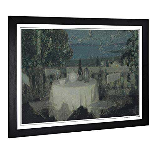 Big Box Art Framed Print of Henri Le Sidaner Table in The Morning Design - Wall Art Picture - Home Decor for Kitchen, Living Room, Bedroom, Hallway, Black, A2 / 24.5x18 Inch / 62x45cm