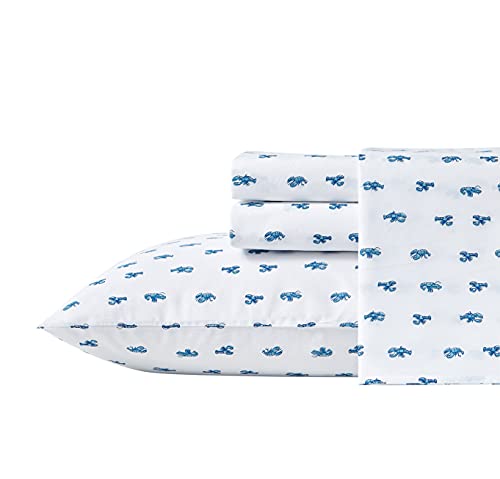 Nautica - Twin Sheets, Cotton Percale Bedding Set, Fully Elasticized, Ideal Dorm Essentials (Cloyster Blue, Twin)