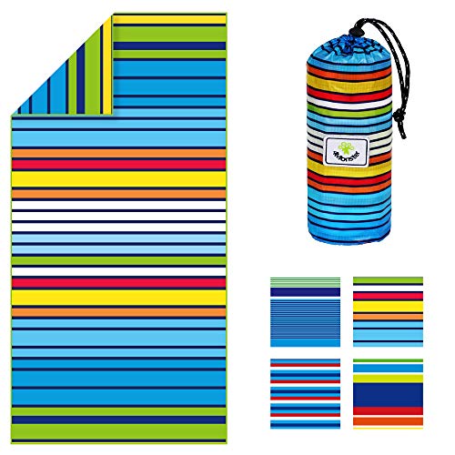 4Monster Quick Dry Beach Towel, Ultra Absorbent Microfiber Travel Towel, Lightweight & Compact for Beach, Swimming, Camping, Pool, Water Sports & Yoga