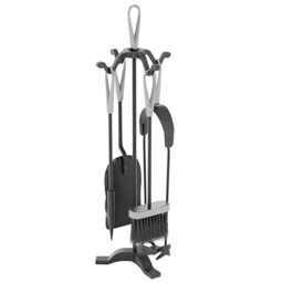 FIRE VIDA Buxton Companion Set, Metal, Black/Nickel, 5-Piece