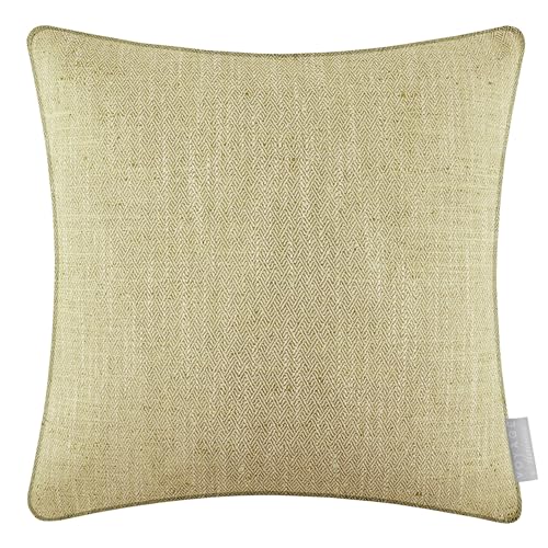 Voyage Maison Jedburgh Feather Filled Cushion – Herringbone Textured Woven Artisan Country Décor (Meadow - 50x50cm)