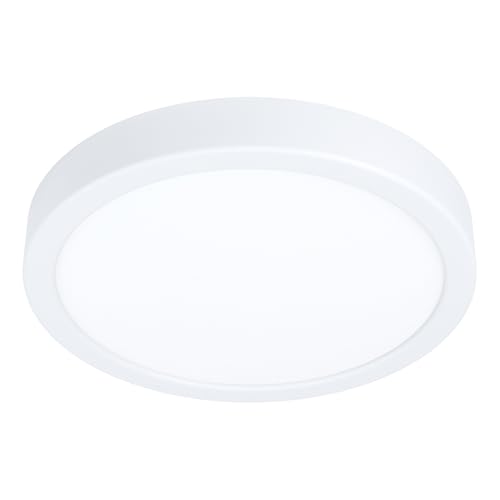 EGLO LED ceiling light fitting Fueva 6, round ceiling lamp, flush light fixture, white plastic, ceiling lighting warm white-cold white, ⌀ 21 cm