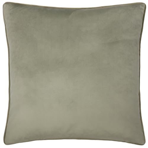 furn. Meridian Polyester Filled Cushion – Luxury Contrast Piped Velvet Decorative Pillow (Green/Sage – 55x55cm)
