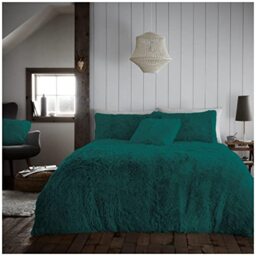 GC GAVENO CAVAILIA Fluffy Single Duvet Cover, Hug & Snug Fleece Quilt Cover, Super Soft Bedding Set, Green, Single