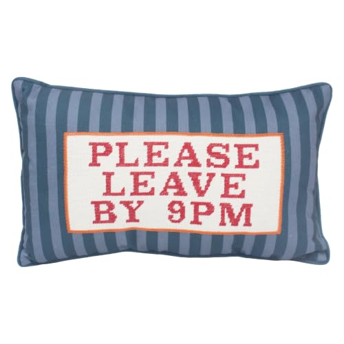 L & P Home & Gifts Lesser & Pavey Please Leave By 9PM Cushion Pillow Talk - Fun printed design, soft feel, decorative accessory, comfortable filling, suitable for gifting