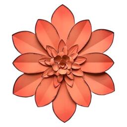 Picfarce Pink Metal Flower Wall Art Decor, 11“ Rustic Modern Floral Sculpture, Distressed Hanging Home Decoration Accent Artworks for Indoor Bedroom Living Room Office Outdoor Garden Patio