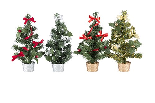 Christmas Gifts 49177 Decorated Christmas Tree, 20-inch, 4 Assorted