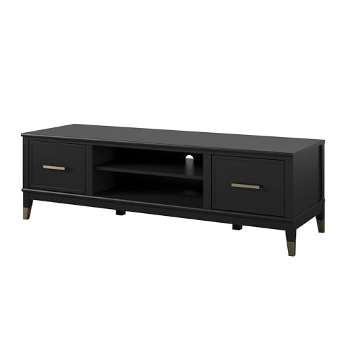 DHP Westerleigh TV Stand 65 Inch, Black, 50x152x47cm (DxWxH)
