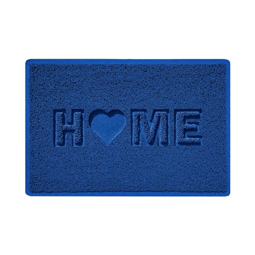 Nicoman LOVE at HOME Doormat 60x40cm - Loyality Blue|Heavy Duty Non-Slip|Indoor/Outdoor|Entrance Barrier Dirt-Trapper Floor Mat|Home Patio Garden Conservatory Door Mat|Home Heart
