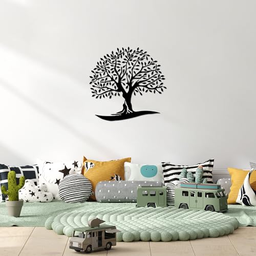 Stylish Black Decorative Metal Wall Accessory, 64 x 66 cm, 100% Metal, 1.5 cm Thickness, Perfect for Modern Home Decor & Art Display