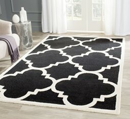 Safavieh Modern Indoor Hand Tufted Rectangle Area Rug, Cambridge Collection, CAM140, in Black / Ivory, 122 X 183 cm for Living Room, Bedroom or Any Indoor Space