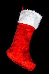 SHATCHI Large Traditional Father Christmas Deluxe Santa Stocking Velvet Fluffy Plush Sack for Kids Gift Bags Xmas Holiday Hanging Decorations 20X48CM, Red/White, 5pcs