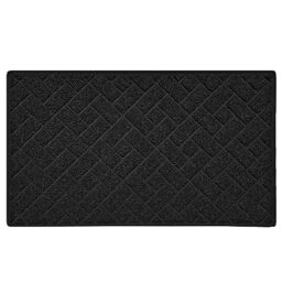 Nicoman Diamond Quilted Shape Low Profile Indoor Outdoor Dirt-Trapper Door Mat Washable Barrier Heavy Duty Doormat – (Watertight Rubber-Back, Black, 75 x 44cm)