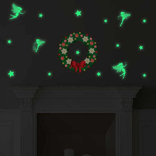 WALPLUS Christmas Garland Plus Wall Stickers, Vinyl, Multi-Colour, 20 x 30 x 3 cm
