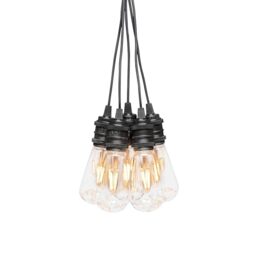 Konstsmide Garden Lights/String Lights Mains Powered 9.15m Shatterproof 10 Replaceable LED Bulbs Dimmer Add on Set Connectable up to 40 Bulbs