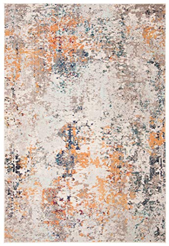 Safavieh Modern Chic Rug for Living Room, Dining Room, Bedroom - Madison Collection Short Pile, Grey and Beige, 24 x 36 Inches