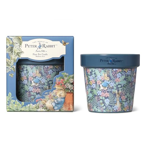 Peter Rabbit Blue Floral Printed Plant Pot Candle – Wildflower Floral Scent – 277G (1-Wick) – PR001PCV005U