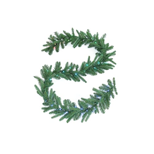 Twinkly Pre-Lit Garland – App-Controlled LED Artificial Christmas Garland with 50 RGB+W (16 Million Colours + Warm White) LEDs. 2.7 Meters. Green Wire. Indoor Smart Christmas Lighting Decoration
