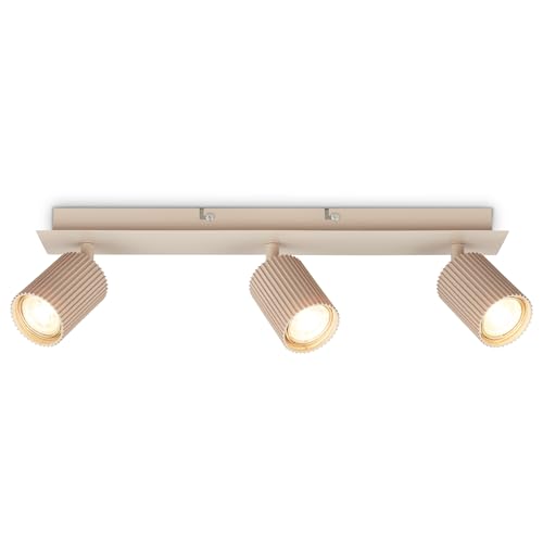 BRILONER - Ceiling Light, Adjustable, GU10 Socket, max. 9W, Spotlight, Ceiling Lights Living Room, Lights for Bedroom, Hallway, Kitchen, Spot Lamp, Lounge, 45 cm, Beige
