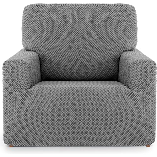 ECOMMERC3 Universal and Versatile 1 Seater Sofa Cover Dark Grey Protector Easy to Install for Back, Seat and Arms