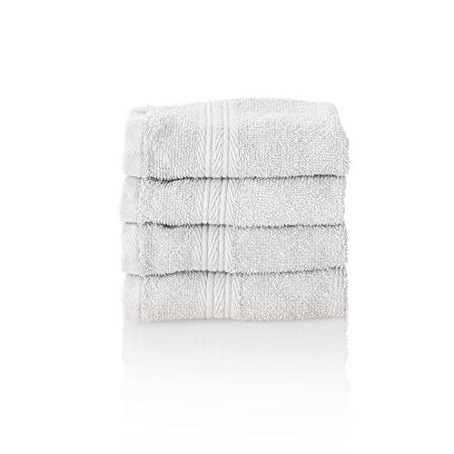 Glart Premium Set of Terry Hand Towels, Range of Terry Towels in 6 Colours and 5 Sizes, Colour: White, 4X Guest Towels 30 X 50 cm