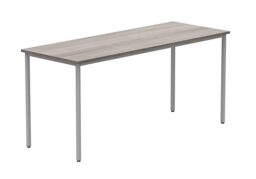 Office Hippo Essentials, Sturdy & Robust Computer, Stylish Home Office, Ideal Desk Table for Any Work Space, Height Adjustable Feet, 5 Year Guarantee, Alaskan Grey Oak, 160 x 60 cm