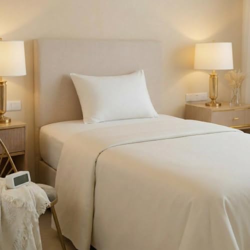 Jenny Sesal Bed Sheet Set ??? Solid Colour ??? Made in Italy ??? Single Bedding Set ??? Cream ??? Sheet Set + Pillowcases
