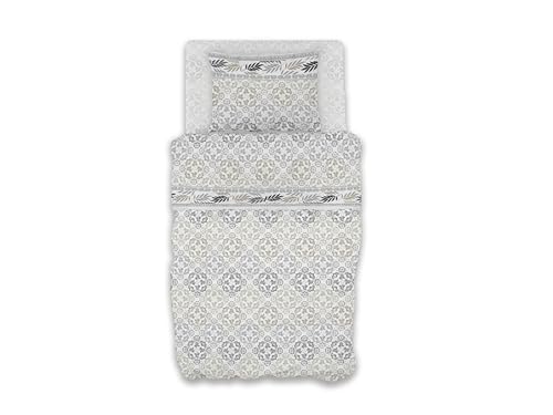 GEMITEX Cotton Bed Set, 100% Cotton, Breathable, Free of Harmful Substances, Certified Quality Standard 100 by OEKO-TEX Confidence in Textile, Single, G24/Grey, Designed in Italy