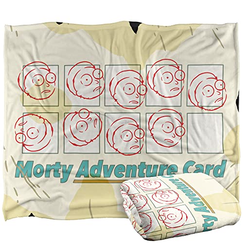 RICK AND MORTY Blanket, 152 x 127 cm Morty Adventure Card Silky Touch Super Soft Throw Blanket