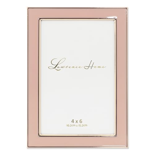 Lawrence Frames Metal and Enamel Picture Frame, Pink, 4x6