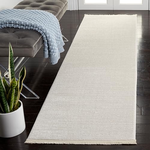 Safavieh Modern Rug for Living Room, Dining Room, Bedroom - Whisper Collection, Short Pile, in Ivory, 201 x 201 cm