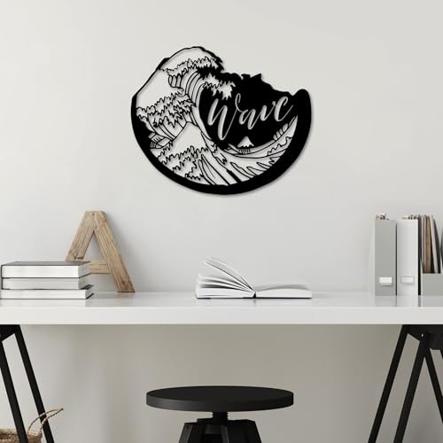 Hanah Home Stylish Black Decorative Metal Wall Accessory, 50 x 41 cm, 100% Metal, 1.5 mm Thickness, Lightweight and Durable, Perfect for Modern Decor