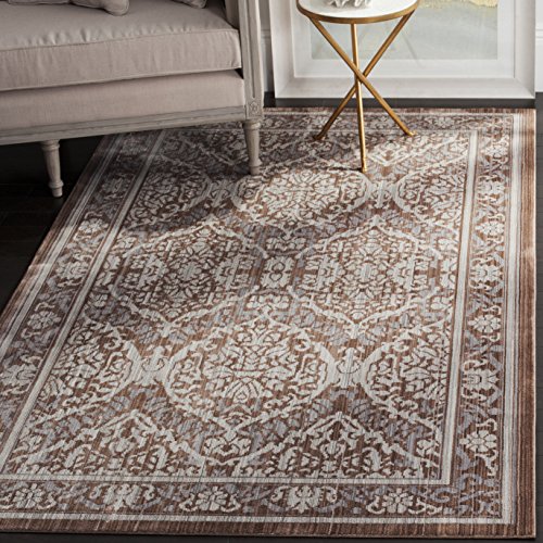 Safavieh Craft Art-Inspired Indoor Woven Rectangle Area Rug, Valencia Collection, VAL208, in Grey / Brown, 152 X 244 cm for Living Room, Bedroom or Any Indoor Space