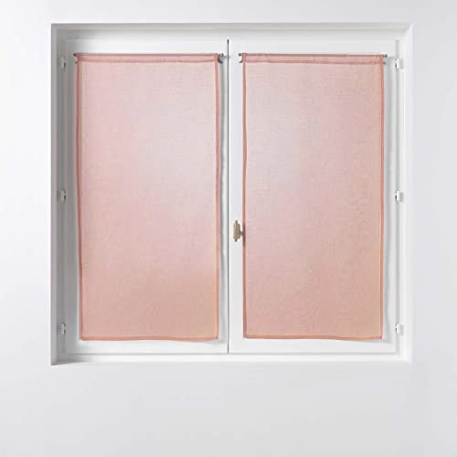 Douceur d'Intérieur, Pair of Sandra Straight Curtains - 2 x 60 x 160 cm - Pink