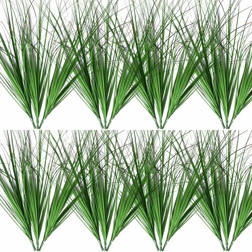 MISSWARM 24PCS Artificial Grass Plant, Artificial Shrubs Wheat Grass, Artificial Greenery Stems Fake Weed for Room Indoor Home Decor, Artificial Tall Grass Artificial Plants for Outdoor Decor