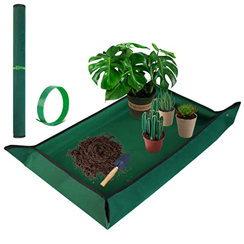 "Extra Large Repotting Mat for Indoor Plant Transplanting and Mess Control, 43"" X 29"" Thickened Waterproof, Foldable and Easy to Clean, Suitable for Succulent Plants, Green"