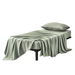 Kingnex RV Bunk Sheets Set for Narrow Twin Bed Soft Brushed 1800 Microfiber 3 Piece Bedding Set Includes 1 Cot Size Fitted Sheet 1 Flat Sheet 1 Pillowcase Cot Sage