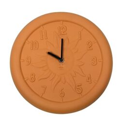 "Poolmaster 12"" Terra COTA Clock, Terracotta Material, Stoneware, Multicoloured, 12 inches"
