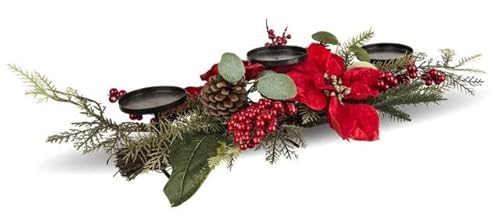VEA s.r.l. (ILM) Poinsettia CANDLE HOLDER 3P, Mix, Normal