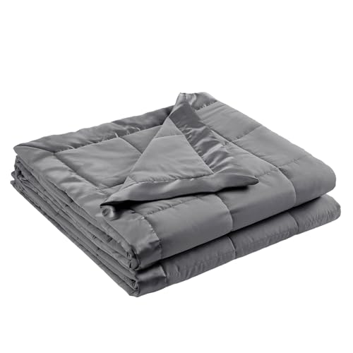Madison Park All Season Lightweight and Soft Cover for Bed, Microfiber, Satin Trim, Charcoal, Twin
