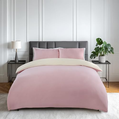 Emma Barclay Lyla Reversible Duvet Set in Cream/Blush Pink - Double