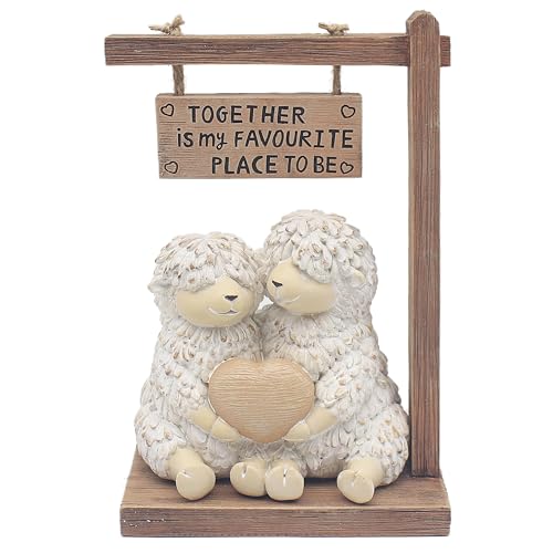 The Leonardo Collection Shaggy Sheep Favourite Place Decor Figurine - Favourite Place Theme, Artistic Detailing, Freestanding Display, Tabletop Ornament, Thoughtful Gift, Home Accent
