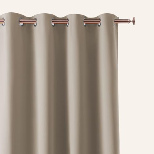 ROOM99 Aura Curtain with Eyelets 180 x 280 cm Width x Height, Window Decoration, Curtains and Interior Draperies for Living Room, Bedroom, Modern Smooth Beige, 1 Piece