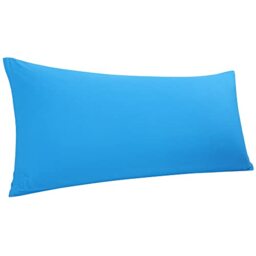 PiccoCasa Body Pillow Cover Cotton Bolster Pillow Cases 1 Pack, Blue 4ft