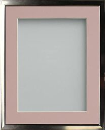Frame Company Drayton Range Chrome Effect Photo Frame with Pink Mount, 8x8 for image size 5x5 inch